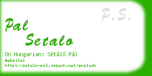pal setalo business card