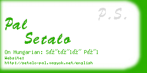 pal setalo business card